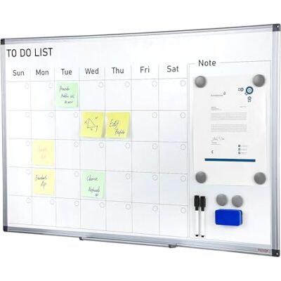 VEVOR Pizarra para Calendario 91,5 x 61 cm Pizarra Magnética de Borrado en Seco 2 en 1 Pizarra Planificadora Mensual para Pared Marco de Aluminio con 2 Marcadores 1 Borrador 6 Imanes para Programación VEVOR Pizarra para Calendario 91,5 x 61 cm Pizarra Magnética de Borrado en Seco 2 en 1 Pizarra Planificadora Mensual para Pared Marco de Aluminio con 2 Marcadores 1 Borrador 6 Imanes para Programación