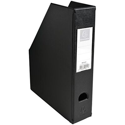 Exacompta - Juego de 10 Revisteros Rígidos con Respaldo de 7 cm en PP Negro Exacompta - Juego de 10 Revisteros Rígidos con Respaldo de 7 cm en PP Negro