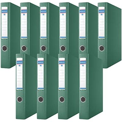 DONAU Archivador de anillas / verde Mecanismo de 4 anillas en D 30 mm DIN A4 cartón/plástico Fabricado en cartón de 1,9 mm de grosor con polipropileno ecológico 100µ Pack de 10 DONAU Archivador de anillas / verde Mecanismo de 4 anillas en D 30 mm DIN A4 cartón/plástico Fabricado en cartón de 1,9 mm de grosor con polipropileno ecológico 100µ Pack de 10