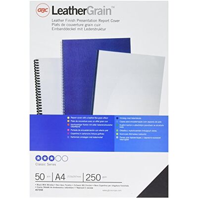 Rexel GBC LeatherGrain Cubierta (72 cm, A4, cuero), color negro Rexel GBC LeatherGrain Cubierta (72 cm, A4, cuero), color negro