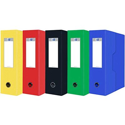 Oxford – Lote de 5 cajas de gran capacidad Eurofolio+ 24 x 32 cm, lomo de 90 mm, tapa de mapa, colores surtidos Oxford – Lote de 5 cajas de gran capacidad Eurofolio+ 24 x 32 cm, lomo de 90 mm, tapa de mapa, colores surtidos