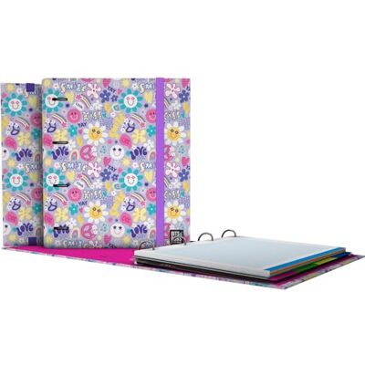Grafoplas Carpeta A4 con Anillas Troqueladas con Recambio y Separadores Hojas 90g Cuadriculadas 5x5 Borde Color Sobre Transparente Carpebook Smile Bits&Bobs Pop Up Design Grafoplas Carpeta A4 con Anillas Troqueladas con Recambio y Separadores Hojas 90g Cuadriculadas 5x5 Borde Color Sobre Transparente Carpebook Smile Bits&Bobs Pop Up Design