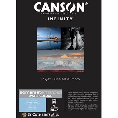 Papel para acuarela CANSON Infinity Somerset - Blanco natural - 240g A3 Papel para acuarela CANSON Infinity Somerset - Blanco natural - 240g A3