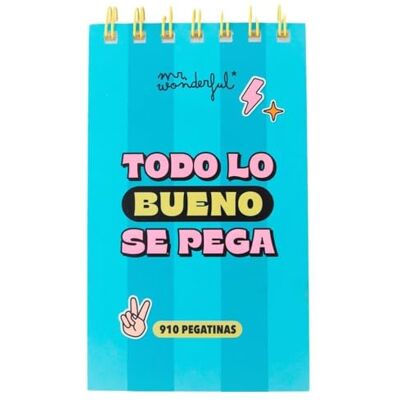 Mr. Wonderful Bloc de pegatinas transparentes Todo lo bueno se pega Mr. Wonderful Bloc de pegatinas transparentes Todo lo bueno se pega