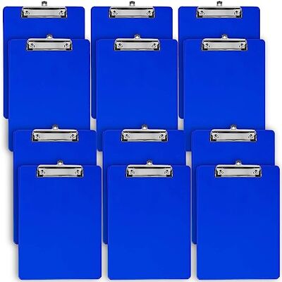 Office Solutions Direct Portapapeles de acrílico, 12 unidades, color azul Office Solutions Direct Portapapeles de acrílico, 12 unidades, color azul