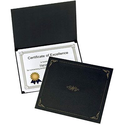 Oxford Titulares de certificado, soportes negros para diplomas, tamaño carta, 25 por paquete () Oxford Titulares de certificado, soportes negros para diplomas, tamaño carta, 25 por paquete ()