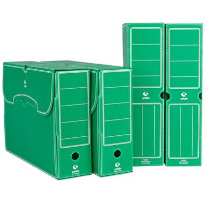 Grafoplas Grafoplás . Pack de 25 Cajas de Archivo Definitivo Plástico, Color Verde, Tamaño Folio, 36x26,3x9,5cm Grafoplas Grafoplás . Pack de 25 Cajas de Archivo Definitivo Plástico, Color Verde, Tamaño Folio, 36x26,3x9,5cm