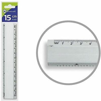 Bismark Regla Plateado Aluminio 15 cm (40 Unidades) Bismark Regla Plateado Aluminio 15 cm (40 Unidades)