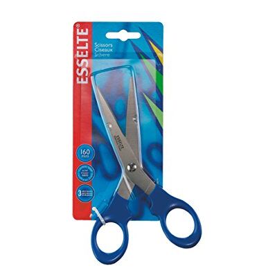 Esselte Tijeras premium, Para diestros y zurdos, Mango ergonómico, Largo 16 cm, Azul Esselte Tijeras premium, Para diestros y zurdos, Mango ergonómico, Largo 16 cm, Azul
