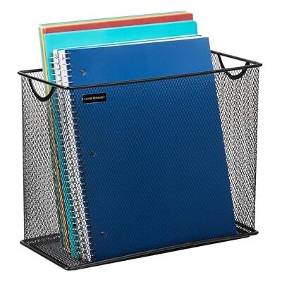 Mind Reader Vertical File Storage, Desktop Organizer, Hanging Files Oficina, Malla metálica, 31 cm de Largo x 14 cm de Ancho x 25 cm de Alto, Metal, Negro, 12.25 x 5.5 x 10 Mind Reader Vertical File Storage, Desktop Organizer, Hanging Files Oficina, Malla metálica, 31 cm de Largo x 14 cm de Ancho x 25 cm de Alto, Metal, Negro, 12.25 x 5.5 x 10