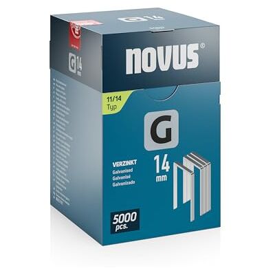 Novus Tools Grapas de alambre plano de 14 mm para grapadora de martillo, 5000 grapas tipo 11/14, embalaje grande, grapadora para láminas y cartón Novus Tools Grapas de alambre plano de 14 mm para grapadora de martillo, 5000 grapas tipo 11/14, embalaje grande, grapadora para láminas y cartón