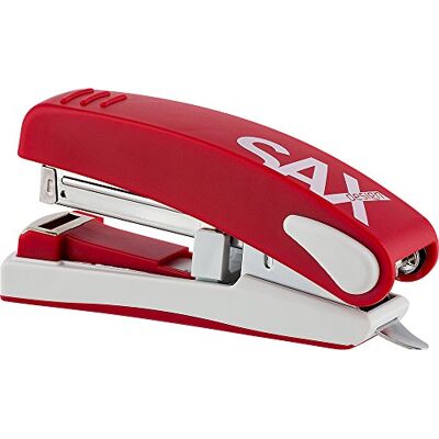 Sax Grapadora M, 30 hojas, roja, para 30 hojas, diseño robusto y elegante, apta para varias grapas, grapadora plana Sax Grapadora M, 30 hojas, roja, para 30 hojas, diseño robusto y elegante, apta para varias grapas, grapadora plana