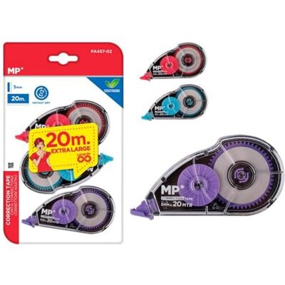 MP Tipex Cinta Correctora 20m x 5mm Blister de 3 Unidades MP Tipex Cinta Correctora 20m x 5mm Blister de 3 Unidades