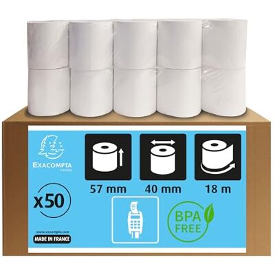 Exacompta Cartera y Rollo de Papel Térmico - 55g, 18M - FSC Exacompta Cartera y Rollo de Papel Térmico - 55g, 18M - FSC