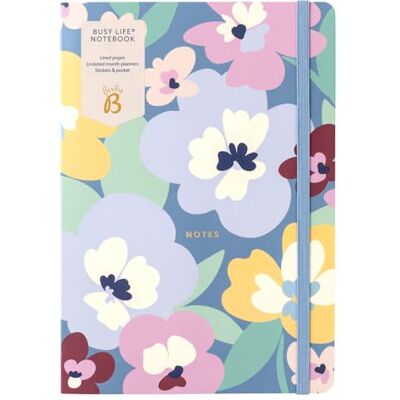 Busy B A5 Busy Life Notebook Floral Cover Perfect for Students, Teachers, Work & More with Lined Pages, Undated Month Planners, Stickers, Storage Pocket & Elastic Closure Band Busy B A5 Busy Life Notebook Floral Cover Perfect for Students, Teachers, Work & More with Lined Pages, Undated Month Planners, Stickers, Storage Pocket & Elastic Closure Band