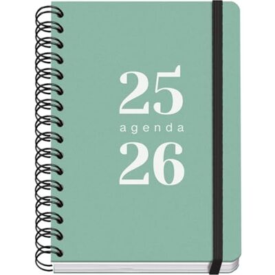 DOHE Agenda Escolar 2025 2026 Día Página, Tamaño A5 (15x21 cm), Español e Inglés, Septiembre a Junio, Cierre de Espiral Doble y Goma, Tapa Flexible, 4 Páginas de Pegatinas GRAMMAR Verde DOHE Agenda Escolar 2025 2026 Día Página, Tamaño A5 (15x21 cm), Español e Inglés, Septiembre a Junio, Cierre de Espiral Doble y Goma, Tapa Flexible, 4 Páginas de Pegatinas GRAMMAR Verde