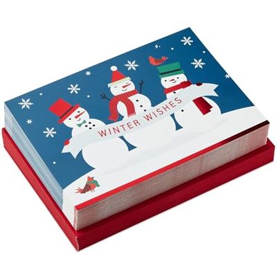 Hallmark Tarjetas de Navidad en caja, muñecos de nieve de deseos de invierno (40 tarjetas y 40 sobres) Hallmark Tarjetas de Navidad en caja, muñecos de nieve de deseos de invierno (40 tarjetas y 40 sobres)