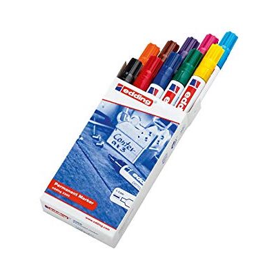 Edding 3300 marcador permanente multicolore juego de 10 punta biselada 1,5-3 mm indeleble de secado rápido resistente al agua y a los borrones cartón, plástico, madera, metal, tela Edding 3300 marcador permanente multicolore juego de 10 punta biselada 1,5-3 mm indeleble de secado rápido resistente al agua y a los borrones cartón, plástico, madera, metal, tela