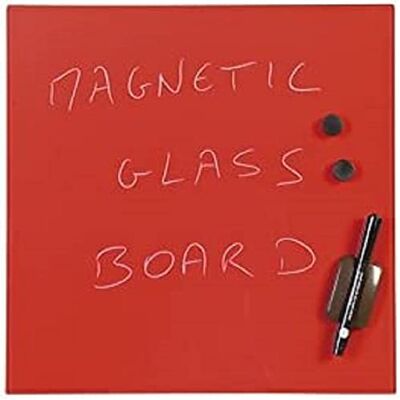 Bi-Office Memo Pizarra de cristal, 380 x 380 mm, color rojo Bi-Office Memo Pizarra de cristal, 380 x 380 mm, color rojo
