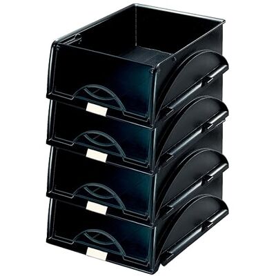 Leitz Sorty 52310095 Cesta de Almacenamiento (tamaño A4, 4 Unidades), Color Negro Leitz Sorty 52310095 Cesta de Almacenamiento (tamaño A4, 4 Unidades), Color Negro