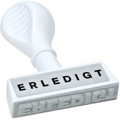 Wedo Sello de texto en inglés (plástico, ancho de impresión: 45 mm, mango ergonómico, color blanco) Wedo Sello de texto en inglés (plástico, ancho de impresión: 45 mm, mango ergonómico, color blanco)