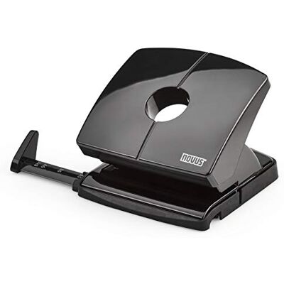 Novus B 220 Perforadora de papel (20 hojas, con carril de tope, metal/plástico), color negro Novus B 220 Perforadora de papel (20 hojas, con carril de tope, metal/plástico), color negro