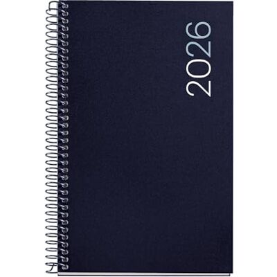 Miquelrius Agenda 2026 día por página, Similar A6+ (117 x 182 mm), Cubierta flexible polipropileno, Espiral, Papel 80 g/m², Planificador diario, Español-EN-PT, Color azul marino Miquelrius Agenda 2026 día por página, Similar A6+ (117 x 182 mm), Cubierta flexible polipropileno, Espiral, Papel 80 g/m², Planificador diario, Español-EN-PT, Color azul marino