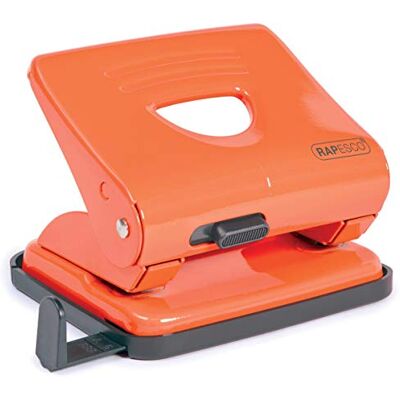 Rapesco Perforadora Metálica de 2 Agujeros 825, 25 Hojas de Capacidad, Naranja Rapesco Perforadora Metálica de 2 Agujeros 825, 25 Hojas de Capacidad, Naranja