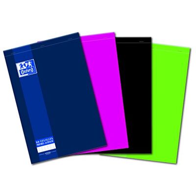 Oxford School Juego de 5 blocs de notas (cuadros grandes, 160 páginas, tamaño A4+), varios colores Oxford School Juego de 5 blocs de notas (cuadros grandes, 160 páginas, tamaño A4+), varios colores