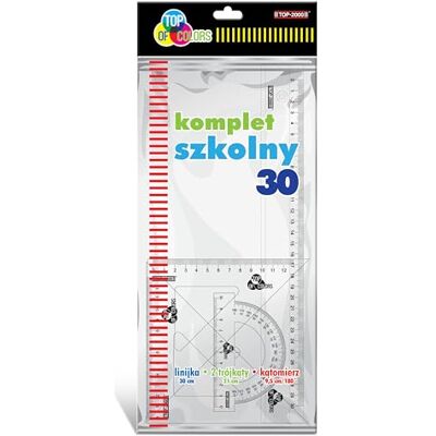 TOP-2000 Juego de reglas 4 en 1, transparente/juego de geometría de plástico/regla matemática, juego de herramientas de geometría/regla de 30 cm y 2 reglas triangulares de 21 cm y transportador de 9,5 cm TOP-2000 Juego de reglas 4 en 1, transparente/juego de geometría de plástico/regla matemática, juego de herramientas de geometría/regla de 30 cm y 2 reglas triangulares de 21 cm y transportador de 9,5 cm