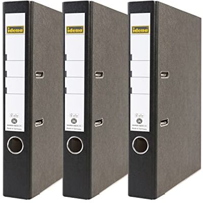 Idena Carpeta para DIN A4, 5 cm de ancho, mármol nube, negro, 3 piezas Idena Carpeta para DIN A4, 5 cm de ancho, mármol nube, negro, 3 piezas