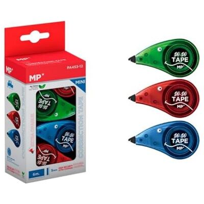 MP Tipex Cinta Correctora 6m x 5mm Blister de 12 Unidades MP Tipex Cinta Correctora 6m x 5mm Blister de 12 Unidades