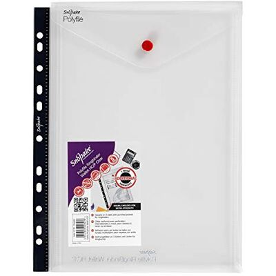Snopake A4 Polyfile High Capacity Ring Binder Popper Wallet Portrait Clear (Pack of 5) Snopake A4 Polyfile High Capacity Ring Binder Popper Wallet Portrait Clear (Pack of 5)