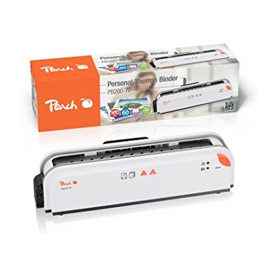 Peach Encuadernadora térmica DIN A4, ganador de pruebas, listo para arrancar, solo 1 min. Tiempo de encuadernación, sistema de encuadernación más fácil y rápido, incluye set de 10 piezas Peach Encuadernadora térmica DIN A4, ganador de pruebas, listo para arrancar, solo 1 min. Tiempo de encuadernación, sistema de encuadernación más fácil y rápido, incluye set de 10 piezas