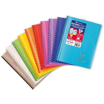 Clairefontaine Koverbook con encuadernación en espiral, forrado, tapa de PP, DIN A5, 160 hojas, 1 pieza, varios colores Clairefontaine Koverbook con encuadernación en espiral, forrado, tapa de PP, DIN A5, 160 hojas, 1 pieza, varios colores