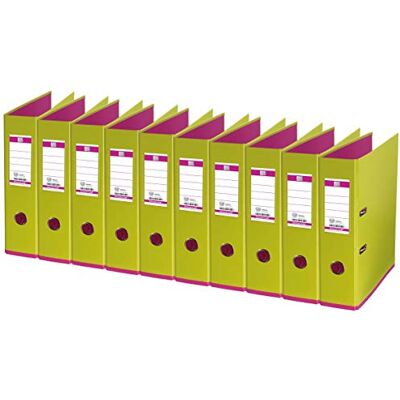 Oxford Elba myColour 10489GH/PI Archivador (A4, 8 cm ancho de lomo, etiquetas reemplazables, 10 unidades), color verde claro/rosa Oxford Elba myColour 10489GH/PI Archivador (A4, 8 cm ancho de lomo, etiquetas reemplazables, 10 unidades), color verde claro/rosa