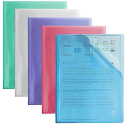 Oxford Lote de 10 protectores de documentos 2nd Life A4, 120 vistas, 60 fundas de poliuretano, colores surtidos Oxford Lote de 10 protectores de documentos 2nd Life A4, 120 vistas, 60 fundas de poliuretano, colores surtidos