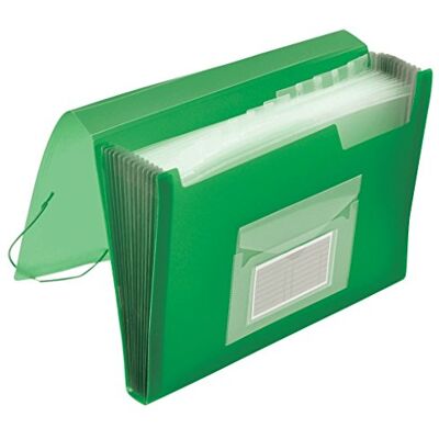 Q-Connect KF02480 Bolsa para recibos y compartimentos, color verde translúcido Q-Connect KF02480 Bolsa para recibos y compartimentos, color verde translúcido