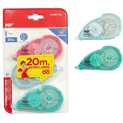 MP Tipex Cinta Correctora 20m x 5mm Blister de 3 Unidades MP Tipex Cinta Correctora 20m x 5mm Blister de 3 Unidades