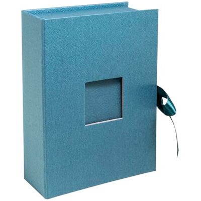 Exacompta Ref. OfficeByMe Caja de fotos de papel texturizado azul pato ventana de personalización cierre de cinta para guardar fotos o fichas de hasta 13 x 18 cm Exacompta Ref. OfficeByMe Caja de fotos de papel texturizado azul pato ventana de personalización cierre de cinta para guardar fotos o fichas de hasta 13 x 18 cm