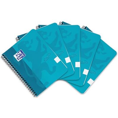 Oxford Touch Collegeblock Cuaderno (A5, cuadriculado, 80 hojas, 5 unidades), color azul Oxford Touch Collegeblock Cuaderno (A5, cuadriculado, 80 hojas, 5 unidades), color azul