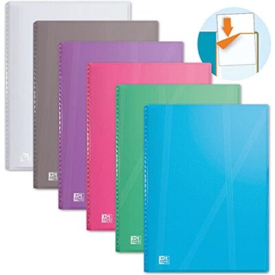 Oxford Funda protectora para documentos (40 vistas, 20 fundas de poliuretano, colores surtidos Oxford Funda protectora para documentos (40 vistas, 20 fundas de poliuretano, colores surtidos