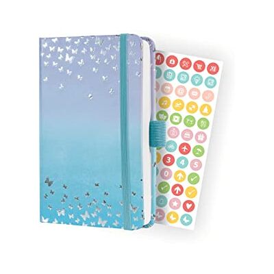 Sigel Jolie Agenda semanal 2024, Butterfly Confetti Candy, 9,5 x 15 cm, tapa dura, 174 páginas, azul, violett Sigel Jolie Agenda semanal 2024, Butterfly Confetti Candy, 9,5 x 15 cm, tapa dura, 174 páginas, azul, violett