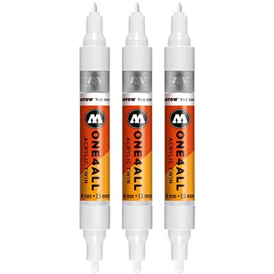 Molotow one4all Acrylic Twin – Marcador, Blanco Roto, paquete de 3 Molotow one4all Acrylic Twin – Marcador, Blanco Roto, paquete de 3
