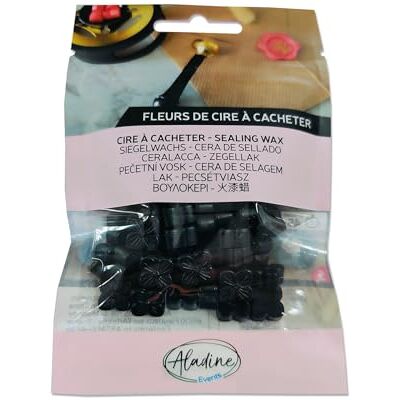 Aladine 72658 – 60 perlas de cera – negro – para crear sello de cera – flores de cera – hacer parte de boda, nacimiento, letras, correos, menús y regalos – 72658 Aladine 72658 – 60 perlas de cera – negro – para crear sello de cera – flores de cera – hacer parte de boda, nacimiento, letras, correos, menús y regalos – 72658