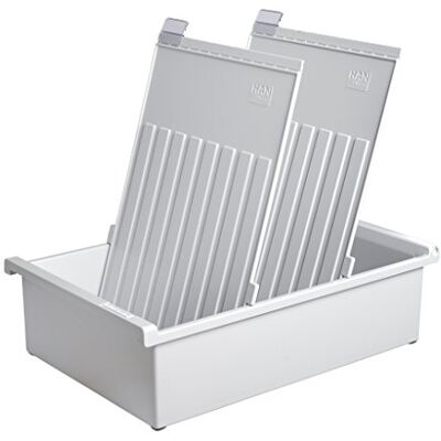 HAN Bandeja porta-expedientes (poliestireno, capacidad para 1300 folios aprox., tamaño A4, 228 x 96 x 347 mm), color gris claro HAN Bandeja porta-expedientes (poliestireno, capacidad para 1300 folios aprox., tamaño A4, 228 x 96 x 347 mm), color gris claro