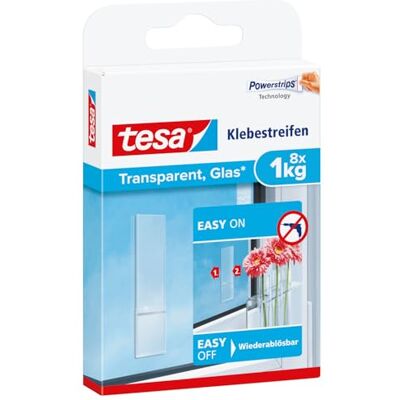 tesa Tiras adhesivas para transparentes y vidrio 1 kg tesa Tiras adhesivas para transparentes y vidrio 1 kg