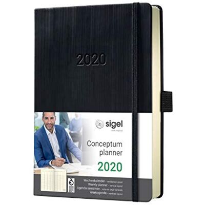 Sigel Agenda semanal 2020 Conceptum, tapa dura,14,8 x 21,3 cm, vertical, negro Sigel Agenda semanal 2020 Conceptum, tapa dura,14,8 x 21,3 cm, vertical, negro