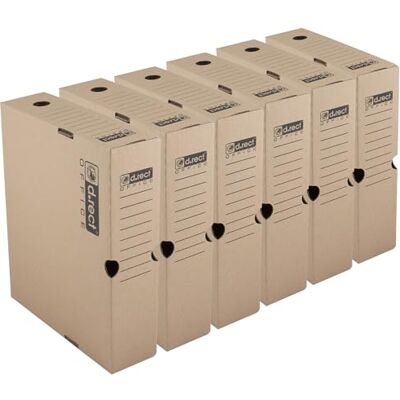 D.RECT KEEP.IT MAXI Set de 6 – Cajas de Archivo para Carpetas 80 mm – Cartón 390 g/m² libre de ácido – Resistentes, apilables y FSC D.RECT KEEP.IT MAXI Set de 6 – Cajas de Archivo para Carpetas 80 mm – Cartón 390 g/m² libre de ácido – Resistentes, apilables y FSC