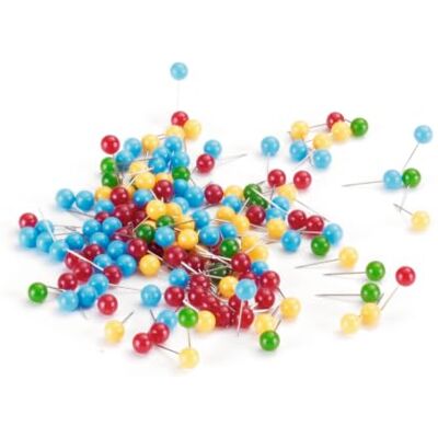 Legamaster 241099 Alfileres de cabezal redondo (200 unidades), multicolor Legamaster 241099 Alfileres de cabezal redondo (200 unidades), multicolor